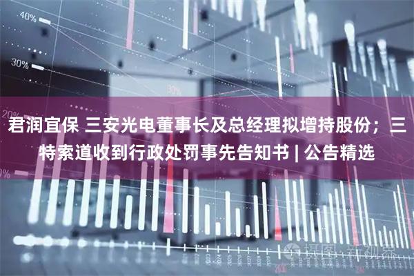 君润宜保 三安光电董事长及总经理拟增持股份；三特索道收到行政处罚事先告知书 | 公告精选
