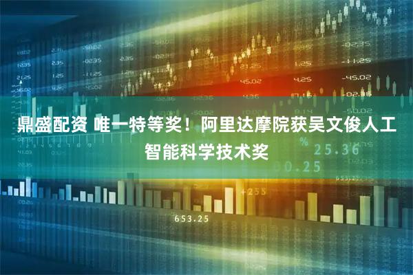 鼎盛配资 唯一特等奖！阿里达摩院获吴文俊人工智能科学技术奖